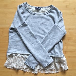 Freshman Grey Sweater Lace Bottom